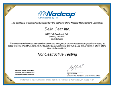 Nadcap NDT (NonDestructive Testing) Certification