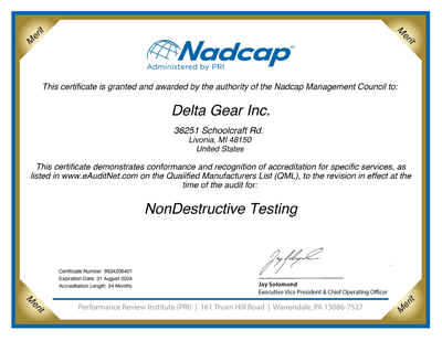 Nadcap NDT (NonDestructive Testing) Certification